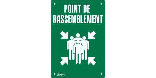 ENSEIGNE ''POINT DE RASSEMBLEMENT, 14''x10'', PLASTIQUE 